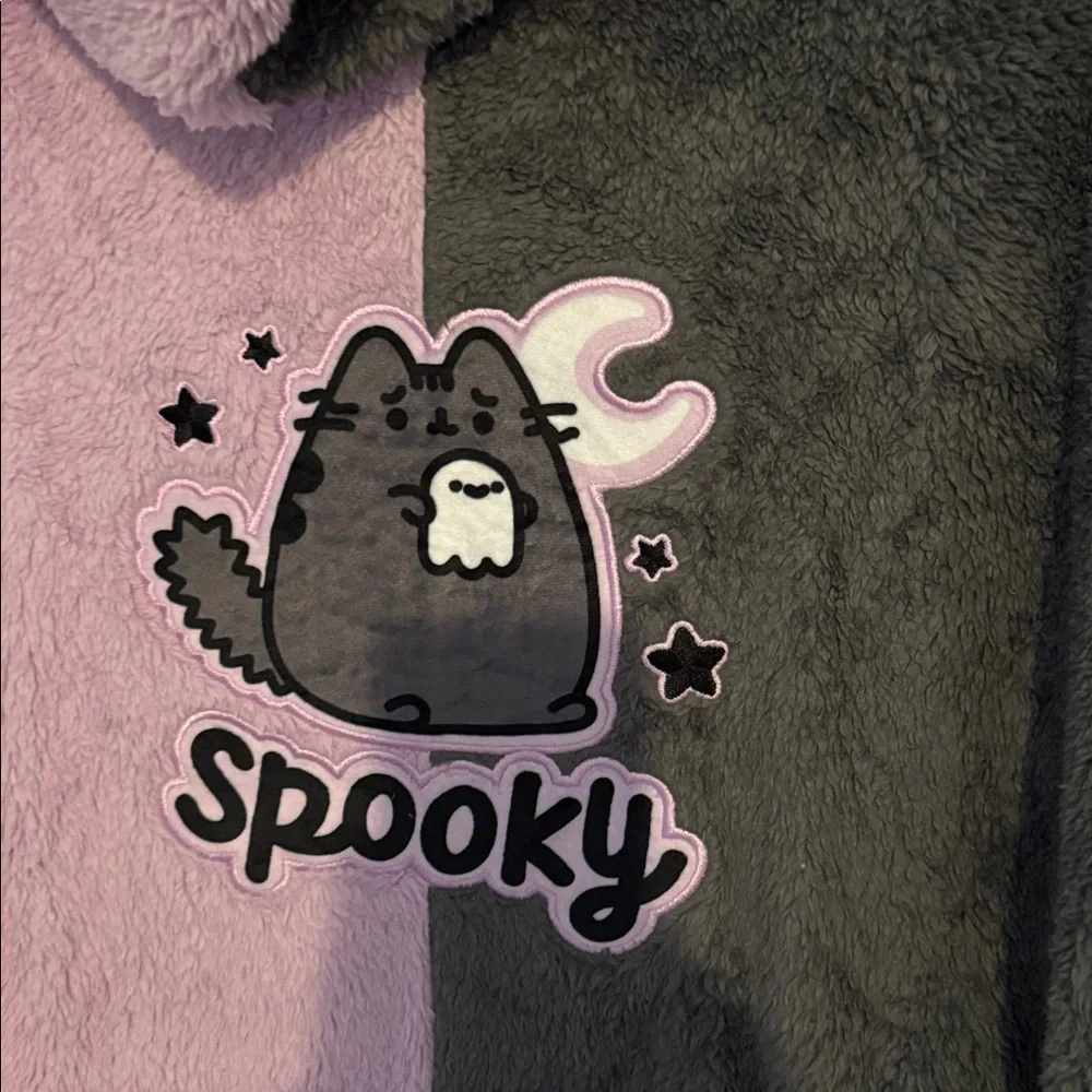 Pusheen Fuzzy Hoodie - Gray and Purple - Picture 5 of 5